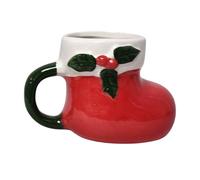 Divas World Ceramic Festive Boot Snowman Gingerbread Shaped Mug - Hand-Painted 3D Design - Decorative Hot Drink Cup for Home Kitchen (Santa's Boot)