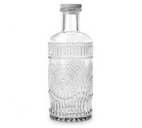 Divas World Decorative LED Glass Bottle Lamp with Warm White Fairy Lights, Embossed Glass Table Lamp, Battery Operated Ambient Mood Light for Bedroom, Living Room, Home Décor & Gift