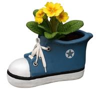 Divas World Decorative Shoe Planter - Blue Trainer-Style Plant Pot 34cm | Unique Sneaker Design Indoor/Outdoor Flower Container | Novelty Garden Ornament - 16.5cm Height