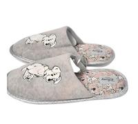Divas World Dog Plush Slippers - Cozy and Comfortable Indoor Footwear - Soft, Warm House Shoes - Non-Slip Sole (Grey5-6, UK Footwear Size System, Adult, Women, Alpha, Medium, Medium)