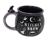 Divas World Halloween Novelty Ceramic Mug | Witches Brew Black Cauldron Coffee Tea Hot Chocolate Cup | Spooky Witch Design | Seasonal Drinkware Gift for Halloween Parties Home Office