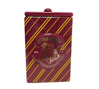 Divas World Harry Potter Pet Treat Jar Food Storage Canister Jar Burgundy And Yellow Striped