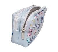 Divas World Large Capacity Pencil Case Lil o & Stit ch Sky Blue Stationery Storage Pouch with Double Zipper for Teens, Multi-Purpose Organizer