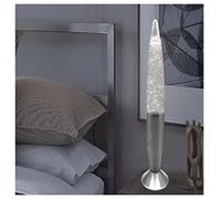 Divas World Linx Lava Lamp Night Light Different Colour Decorative Lighting Peaceful Motion 16in Tall Christmas Stocking Filler Gift (Glitter Silver Lava Lamp)