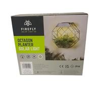 Divas World Octagon Solar Wall Planter Light, Warm White LED Outdoor Garden Lantern, Weather Resistant Metal Wall Décor (1)