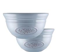 Divas World Olive Decorative Planter Bowl 30cm Light Blue Round Plastic Planter 6.5L Capacity Pot Garden Decor (Pack of 2)