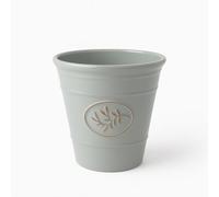 Divas World Outdoor Indoor Plant Pots Gloss Finish Flower Pot Decorative Planter Embossed Bee and Olive Frost Proof Glossy Effect Home Patio Garden (Olive Planter (Grey), 23 cms)