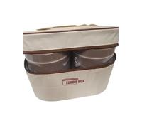 Divas World Portable Lunch Box with Spoon Set Stackable Insulated Bento Lunch Box 4-Layer Stainless Steel Leakproof Food Containers with Thermal Bag Work School Travel (Brown Lunch Box)