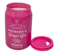 Divas World Scented Candle Set Drink Inspired Fragrances Can Shaped Wax Jars Cherry Cola Watermelon Pop Rhubarb Ginger Gin Pina Colada Long Burn 12.5cm x 8cm Home Decor (Rhubarb & Ginger Gin)