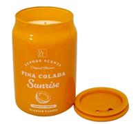 Divas World Scented Candle Set Drink Inspired Fragrances Can Shaped Wax Jars Cherry Cola Watermelon Pop Rhubarb Ginger Gin Pina Colada Long Burn 12.5cm x 8cm Home Decor (Pina Colada Sunrise)