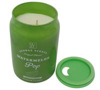 Divas World Scented Candle Set Drink Inspired Fragrances Can Shaped Wax Jars Cherry Cola Watermelon Pop Rhubarb Ginger Gin Pina Colada Long Burn 12.5cm x 8cm Home Decor (Watermelon Pop)