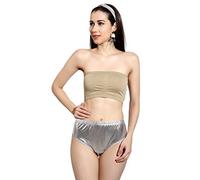 Divas World Silver Metallic Knicker Panties Ladies Shiny Briefs Women's Underwear Knickers (Silver, UK (14-16))