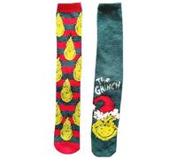 Divas World The Grinch Men's Cosy Socks (2 Pairs): Soft, Warm, Winter-Ready Long Socks Gift for Him (UK, Numeric, 9, 12, Regular, Regular, Multicolour)