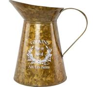 Divas World Tin Pitcher Antique Brass Planter Pot Garden Flower Decoration Outdoor Indoor Ornaments Plants Herb Lightweight Freestanding Unique Jug Gift