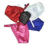 Divas World Women's Satin Thong Knickers Pack of 5 G-String Briefs Underwear Ladies Panties (UK (22-24))