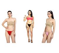 Divas World Women's Thong Knickers Panties Ladies See Through G-String Underwear Pack of 3 (Small) Multi