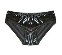 DivasWorld Ladies Mens PVC Shinny Leather Look Knickers Panties Red White and Black (XXL (40 inches to 44 inches Waist), Black)