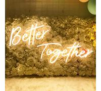 Divatla Better Together Warm White Neon Sign Wall Sign for Wedding Decorations, Backdrop,Bedroom Wall Decor LED Tube Sign Large Enough for Decoration