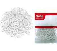 DIVCHI 100 Pack Curtain Hooks Plastic White - Premium & Heavy Duty Drapery Hooks - Ideal for Windows, Doors & Shower Curtains - Fits All Types of Curtains (Pack of 2)