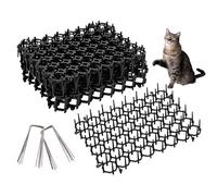 DIVCHI 12pcs 20 * 15cm Cat Scat Mat With Spikes, Anti Cat Spikes With Pegs, Cat Repellent Mat With 8pcs U Shape Pegs, Plastic Dig Stopper For Cats, Prickle Stirps Pet Deterrent For Indoor And Outdoor
