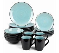 Divchi 16 Piece Ceramic Dinnerware Set For 4 People Tableware Light Blue