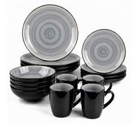 Divchi 16 Piece Ceramic Dinnerware Set For 4 People Tableware Light Grey