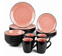 Divchi 16 Piece Ceramic Dinnerware Set For 4 People Tableware Light Pink