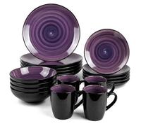 Divchi 16 Piece Ceramic Dinnerware Set For 4 People Tableware Purple