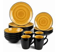 Divchi 16 Piece Ceramic Dinnerware Set For 4 People Tableware Yellow