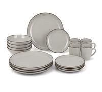 Divchi 16-Piece Dinner Set For 4, Ceramic Kitchen Tableware Grey