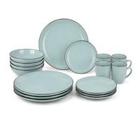 Divchi 16-Piece Dinner Set For 4, Ceramic Kitchen Tableware Light Teal