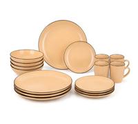 Divchi 16-Piece Dinner Set For 4, Ceramic Kitchen Tableware Peach