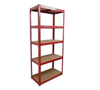 DIVCHI 2 Pack Garage Shelving Unit 5-Tier Storage Shelves Free Standing Boltless Rack For Home Office Warehouse Kitchen Dining Room Hallway Balcony Bedroom & Living Room (Red)