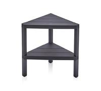 DIVCHI 2 Tier Corner Shelf Triangle Space-Saving Freestanding Shelving Unit | Storage Shelves | Display Rack | Bookcase | Kitchen Stand | Living Room Organiser | Bedroom Bookshelf (Black)