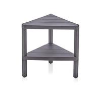 DIVCHI 2 Tier Corner Shelf Triangle Space-Saving Freestanding Shelving Unit | Storage Shelves | Display Rack | Bookcase | Kitchen Stand | Living Room Organiser | Bedroom Bookshelf (Grey)