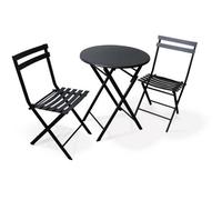 Divchi 3 Piece Folding Bistro Garden Table And Chairs Set Black