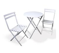 Divchi 3 Piece Folding Bistro Garden Table And Chairs Set White