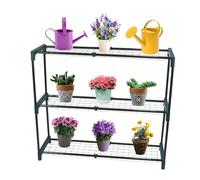 DIVCHI 3-Tier Garden Storage Shelves | Shelving Unit | Greenhouse Shelf | Shed Rack | Plant Racks | Garage Racking | Green House Staging - Easy No Tool Assembly (Pack Of 1) (Flower Pots Not Included)