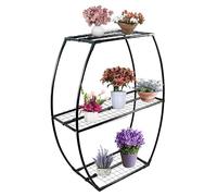 DIVCHI 3-Tier Garden Storage Shelves | Shelving Unit| Shed Rack | Plant Racks | Green House Staging | No Tool Assembly | 100cm Height,50cm/80cm/50cm Shelves (Pack Of 1) (Flower Pots Not Included)
