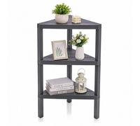 Divchi 3 Tier Triangle Corner Shelf Black Freestanding Storage Shelving Unit For Kitchen Bedroom