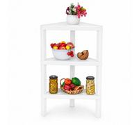 Divchi 3 Tier Triangle Corner Shelf White Freestanding Storage Shelving Unit For Kitchen Bedroom
