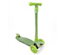 DIVCHI 3-Wheel Kick Scooter for Kids Age 3+, Lean to Steer, Light-Up Wheels, Extra-Wide Deck, Green