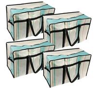 DIVCHI 4 Pack Storage Bags Packing Organizer with Zips And Handles Moving Bags For Moving Clothes Bedding Duvet Toys, Under Bed, Laundry Storage Packing Boxes