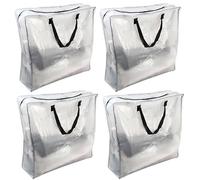DIVCHI 4 Pack Storage Bags Packing Organizer with Zips And Handles Moving Bags For Moving Clothes Bedding Duvet Toys, Under Bed, Laundry Storage Packing Boxes