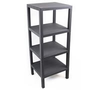 DIVCHI 4 Tier Side End Table Nightstand Coffee Tables Storage Bedside Table Office Living Room Bedroom Small Narrow Space Sofa Table (Grey)