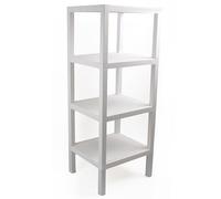 DIVCHI 4 Tier Side End Table Nightstand Coffee Tables Storage Bedside Table Office Living Room Bedroom Small Narrow Space Sofa Table (White)