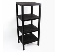 DIVCHI 4 Tier Side End Table Nightstand Coffee Tables Storage Bedside Table Office Living Room Bedroom Small Narrow Space Sofa Table (Black)
