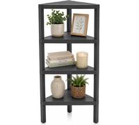Divchi 4 Tier Triangle Corner Shelf Grey Freestanding Storage Shelving Unit For Kitchen Bedroom
