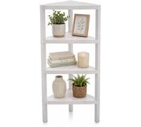 Divchi 4 Tier Triangle Corner Shelf White Freestanding Storage Shelving Unit For Kitchen Bedroom