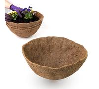 DIVCHI 4Pack Natural Coco Fiber Liners for Round and Trough Hanging Baskets - 12 inch Sizes - Indoor and Outdoor Garden Porch & Balcony Planter Liner Replacement (12" Round Coco Liner 4Pack)